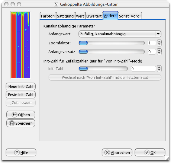 Eigenschaften (Andere) für das Filter CML Explorer